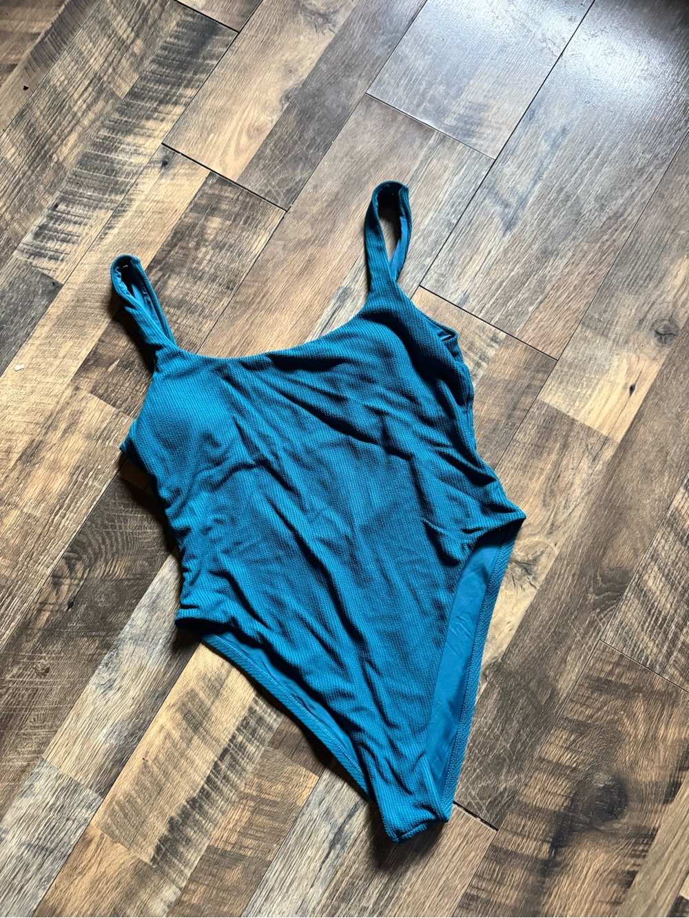 Vitamin A Teal Ribbed One-Piece